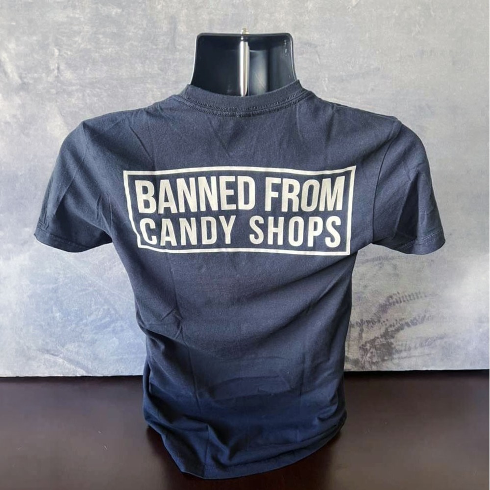 SuperFresh Candy Killa Mens XS Black Graphic T-Shirt Banned From Candy - Picture 2 of 5